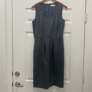 Calvin Klein Women’s Sheath Dress with Pockets, Grey Office Business Casual 6